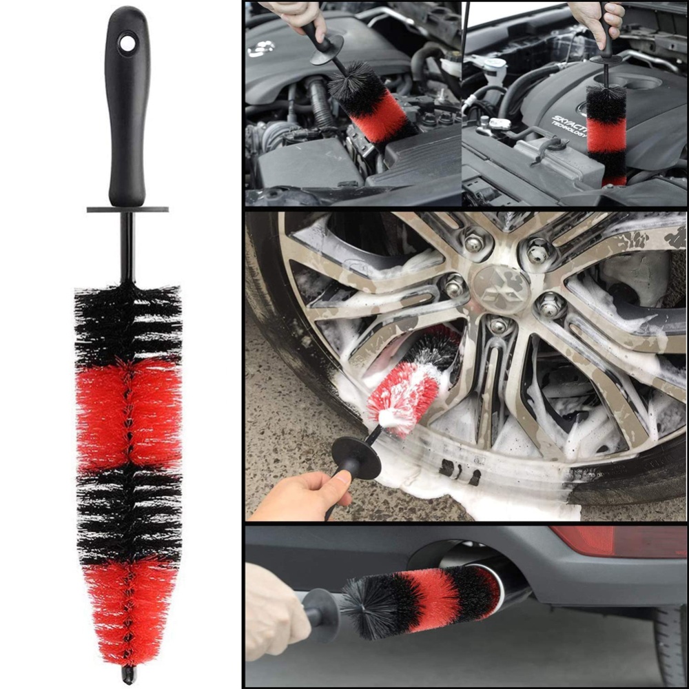 7pcs Wheel Tire Brush Car Detailing Kit Soft Brushcar Wash red - Image 3