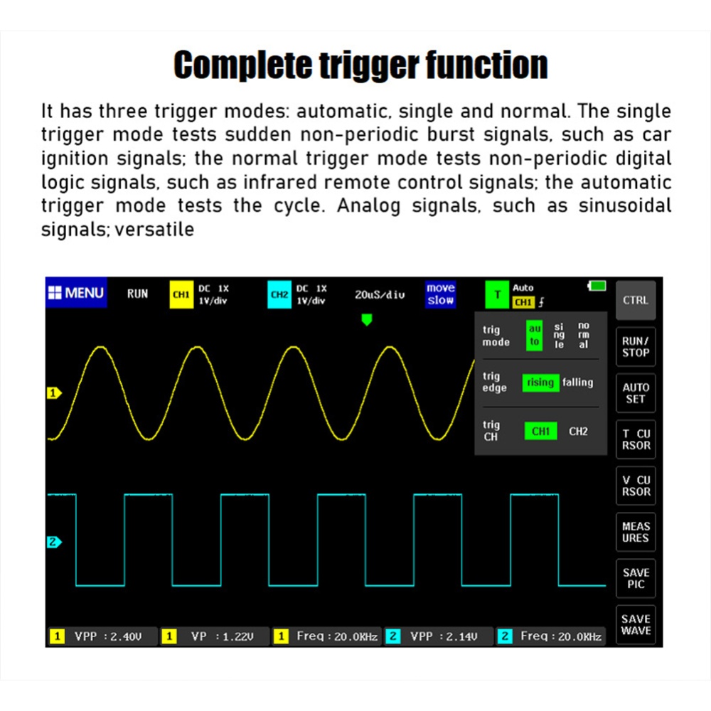 1013d Portable Storage Oscilloscope Kit Dual Channel Digital Touch-screen Panel 100M Bandwidth 1GS Sampling Rate (New FNIRSI 1013D English) - Image 3