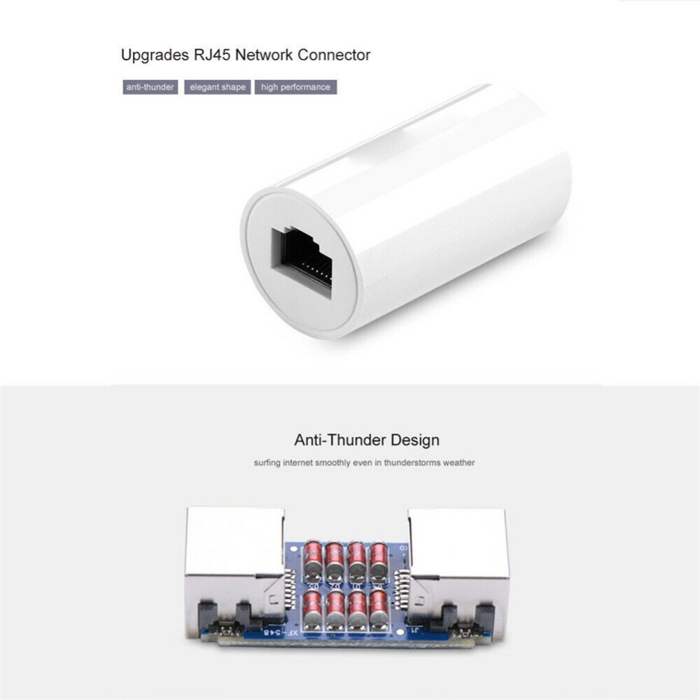 RJ45 to Network Cable Adapter LAN Extension ABS Ethernet Converter white - Image 3