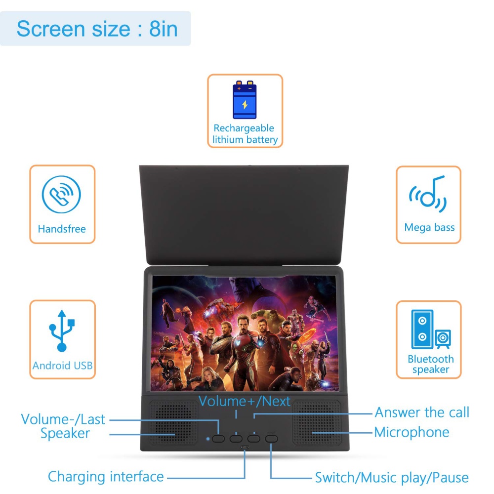 L8 Screen Magnifier 3D Smartphone Movies Amplifier with Bluetooth Speaker HD Protable Phone Video Projector Foldable Cellphone Stand black_8 - Image 3