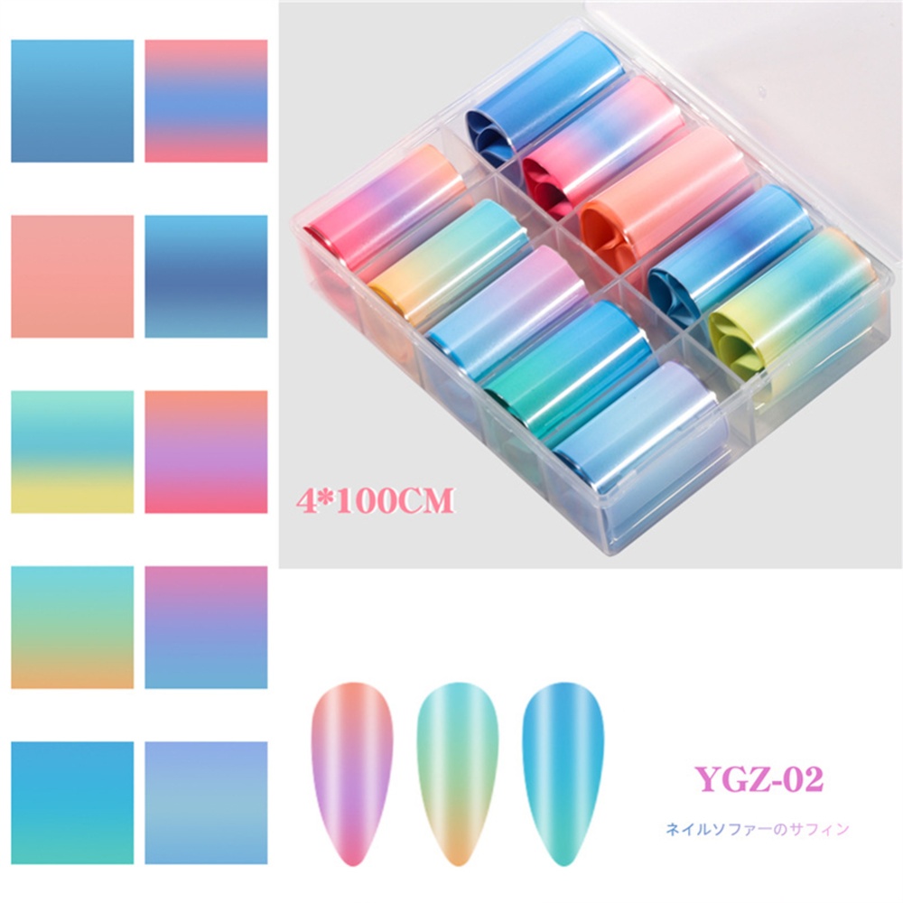 Nail Art Fluorescent Starry Sky Paper Colorful Gradient Candy Color Diy Decoration 4*100cm YGZ-02 - Image 3