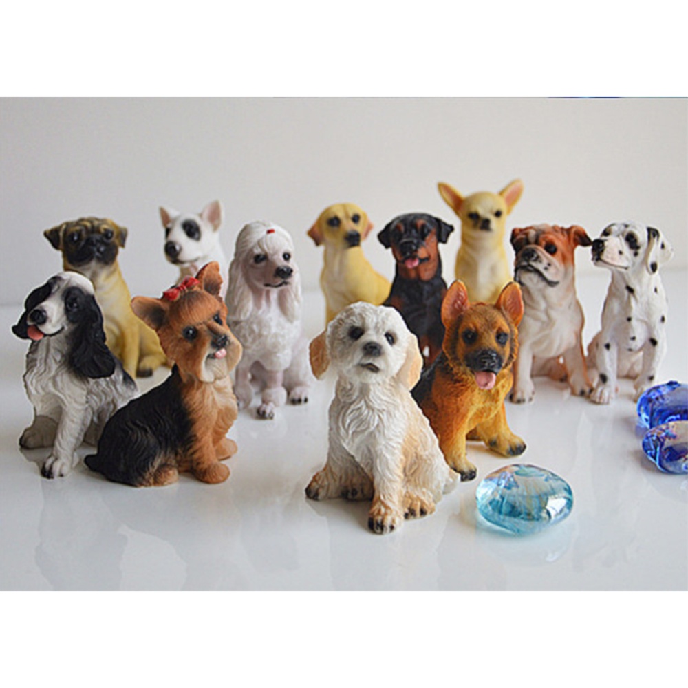 12Pcs Lovely Dog Shape Resin Crafts Landscape Ornaments 12pcs - Image 3