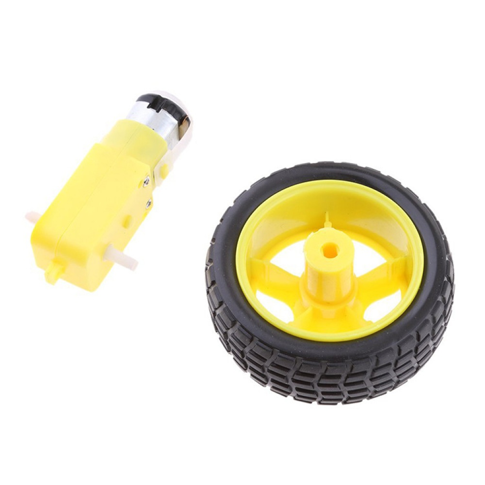 48:1 Plastic DC Drive Gear Motor wheel Tyre Tire For Smart Robot Car Wheel and Geared Set tire + geared motor - Image 3