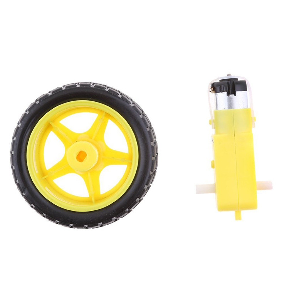 48:1 Plastic DC Drive Gear Motor wheel Tyre Tire For Smart Robot Car Wheel and Geared Set tire + geared motor - Image 2