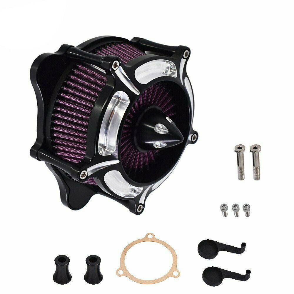 Air Filter Motorcycle Turbine Spike Intake Cleaner System black - Image 2