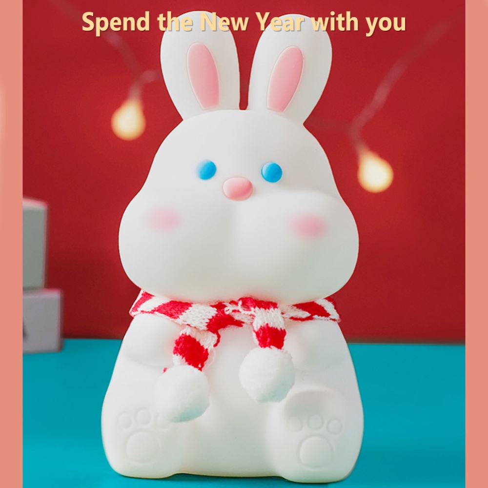 Cute Rabbit Led Silicone Night Light Usb Rechargeable Colorful Remote Control Lamp For Kids Baby Toy Gift - Image 3