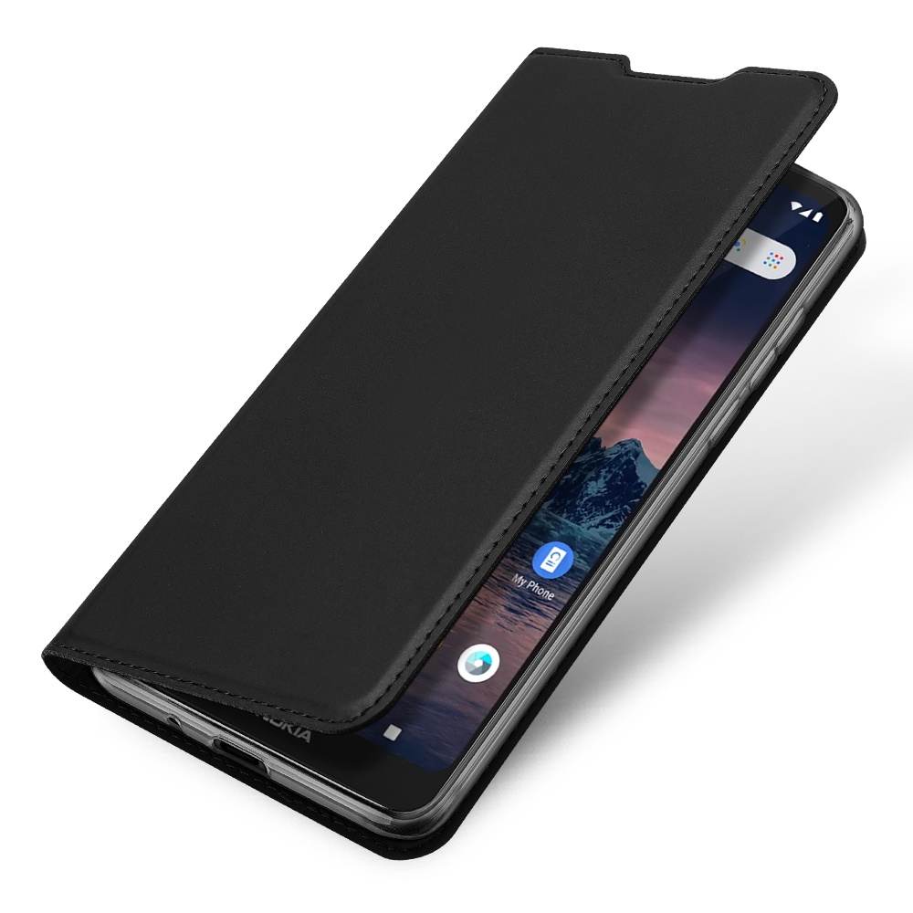 DUX DUCIS For Nokia 1.3 Leather Mobile Phone Cover Magnetic Protective Case Bracket with Cards Slot black - Image 3