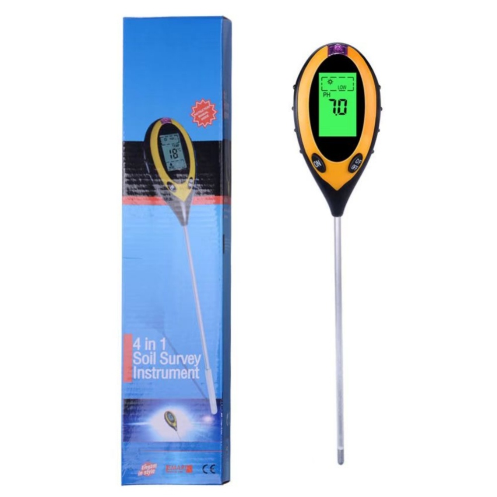 4-in-1 Soil Ph Meter Portable Lcd Screen Acidity Temperature Humidity Sunlight Tester For Gardening Farming meter (without battery) - Image 3