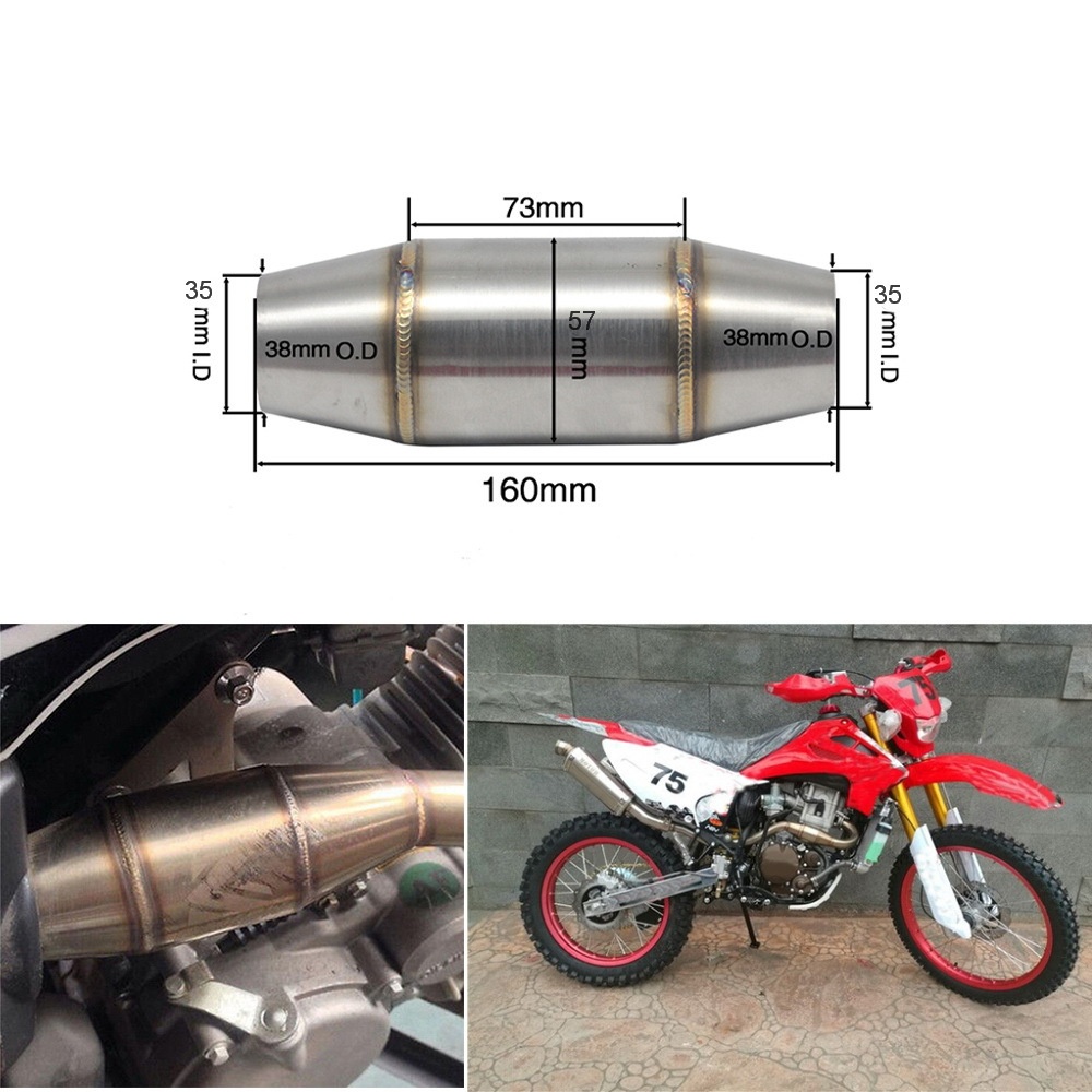 Motorcycle 35MM Exhaust Pipe Muffler Expansion Chamber For CRF RMZ DRZ KTM YZF KXF WRF WR Three-layer clapboard type back pressure package - Image 3