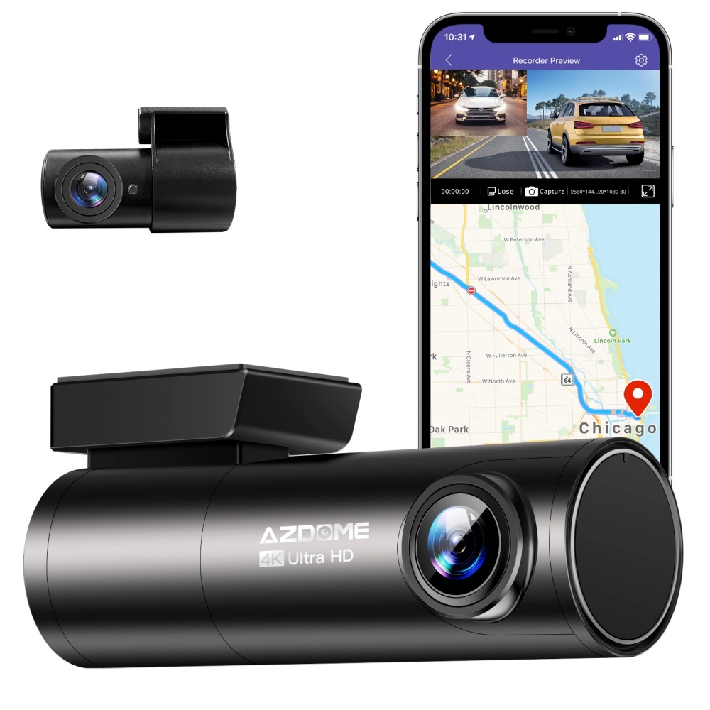 Azdome HD 1080P Dash Cam Wifi Gps Recorder G-sensor Dashcam Black - Image 2