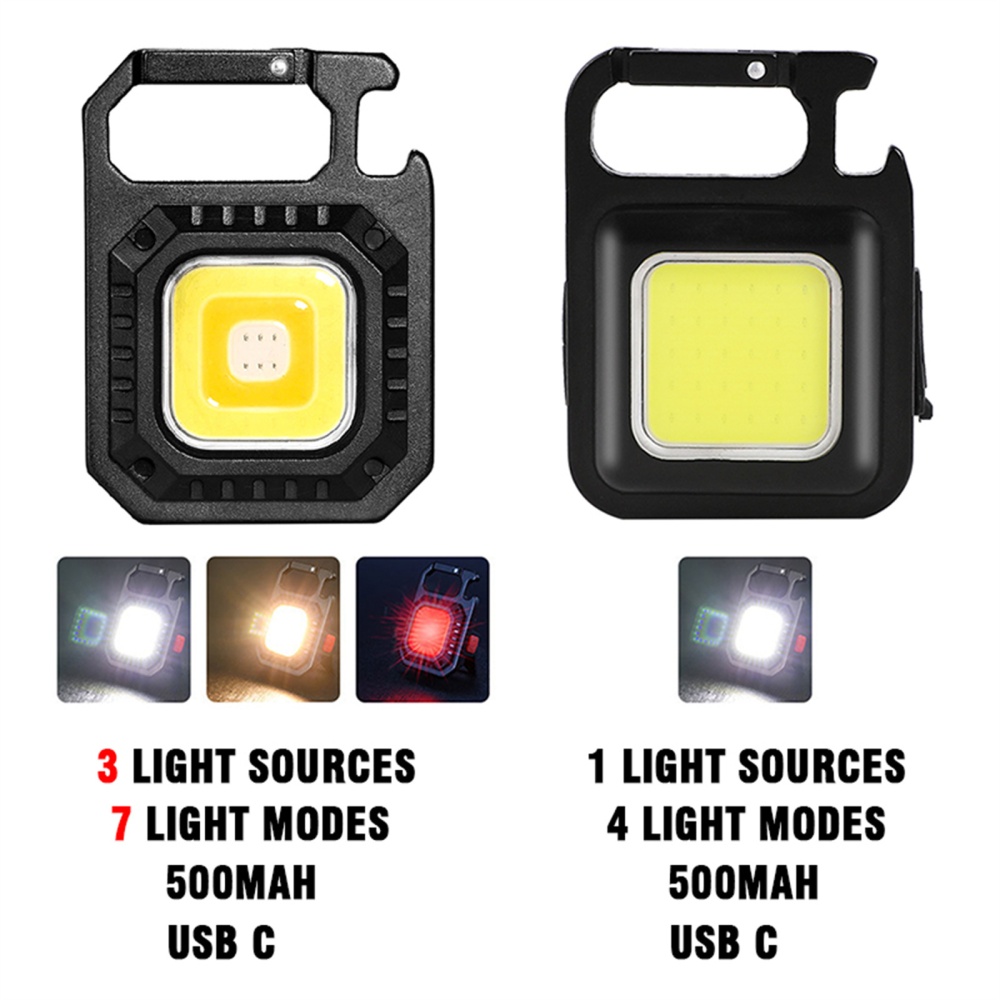 Mini Cob Keychain Light 3 Modes Usb Rechargeable Strong Magnetic Emergency Lamps Outdoor Camping - Image 2