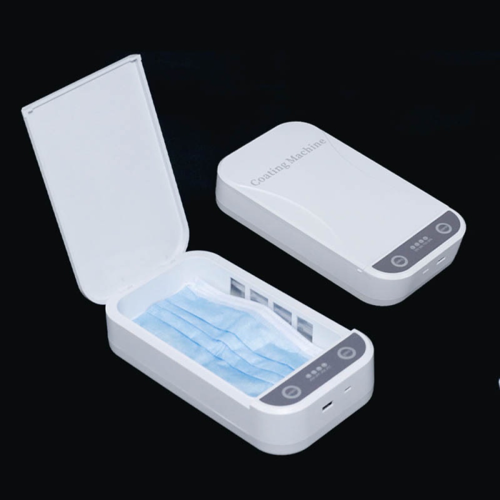 Wireless Phone Charger Ultraviolet Sterilization Box Antibacterial Mini Mask Disinfection Case white - Image 3