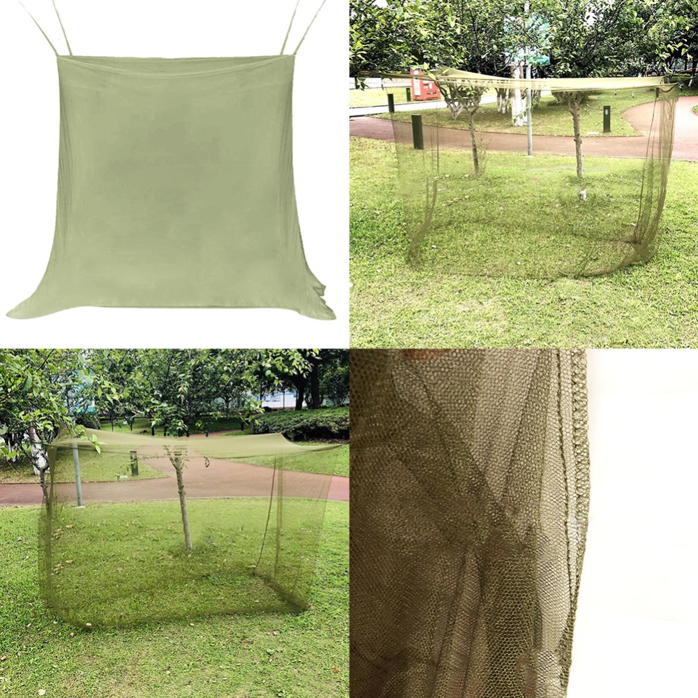 Camping Mosquito Net Portable Dense Mesh Foldable Outdoor Travel Tent Army Green ArmyGreen - Image 2