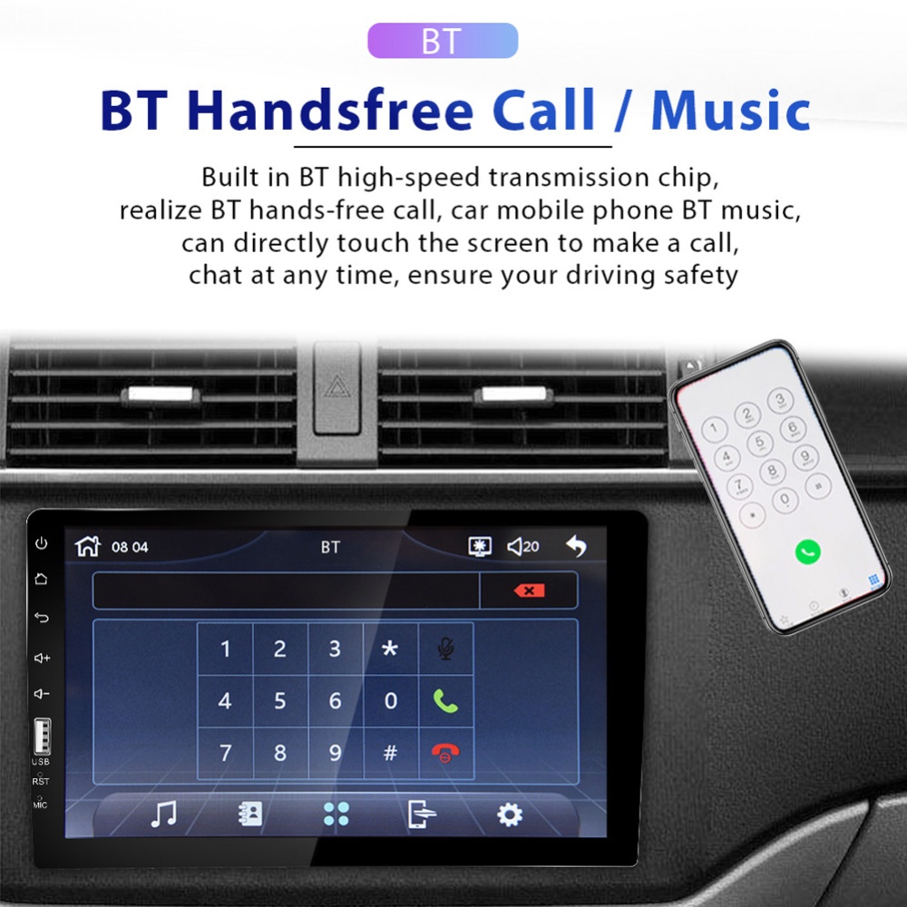 1 Din Car Radio 9-inch Mp5 Player Central Control Bluetooth Reversing Video for Carplay - Image 3