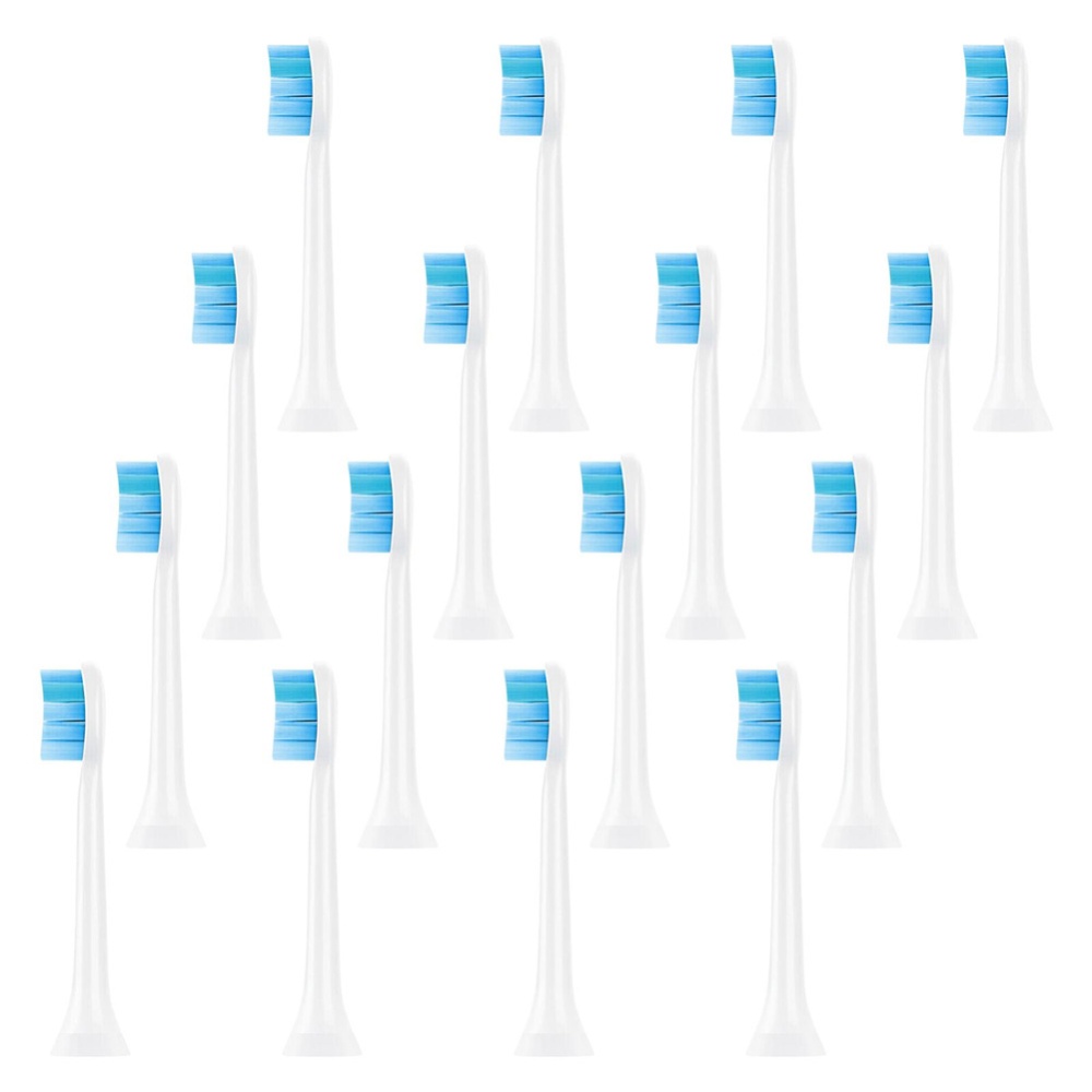 16 Pcs/set Replacement Toothbrush Heads Handles Replaceable For Philips Sony Blue and white - Image 2