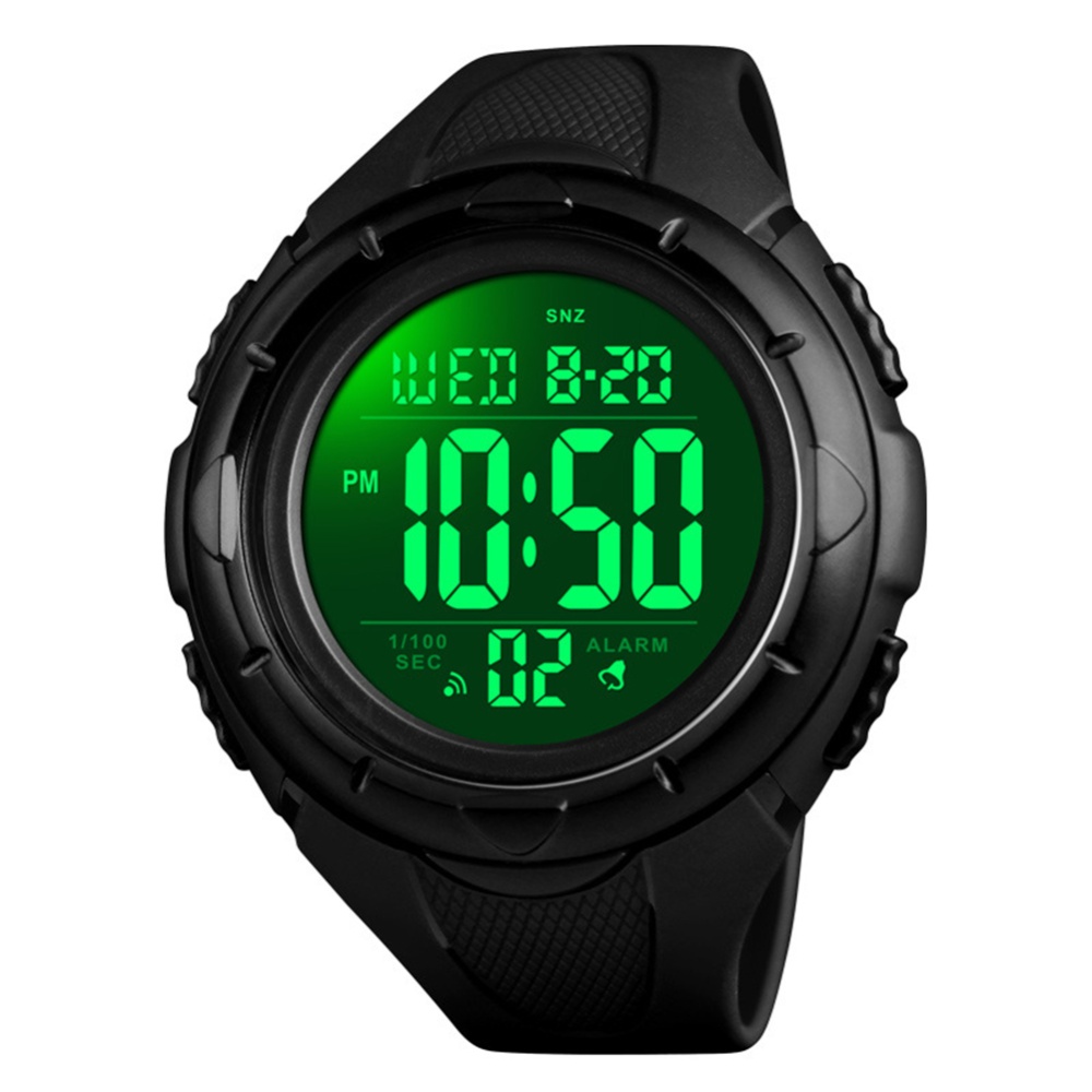 SKMEI Men Watch PU Strap Fashion Outdoor Sports 50m Waterproof Electronic Black 1 - Image 3