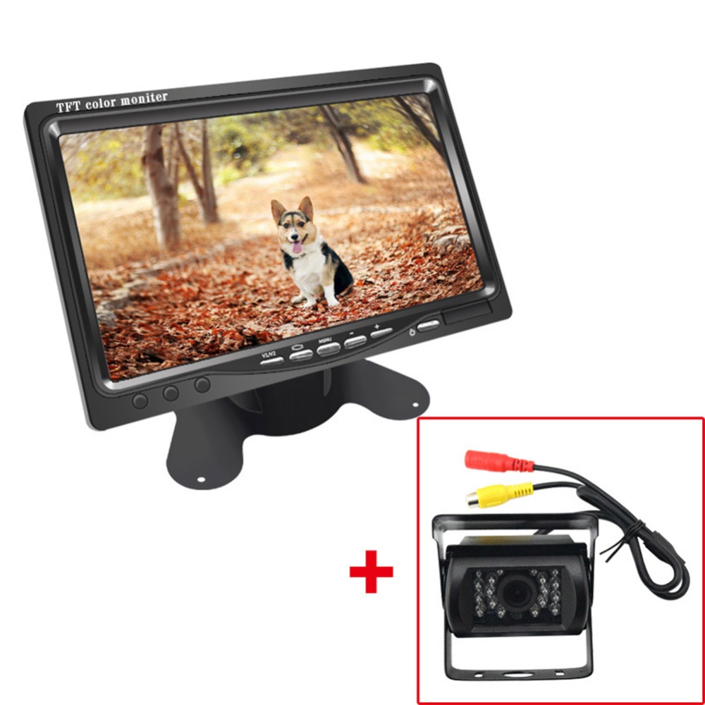 DC Bus Truck 7"" LCD Monitor with Rear View Parking HD Camera Video System black - Image 2