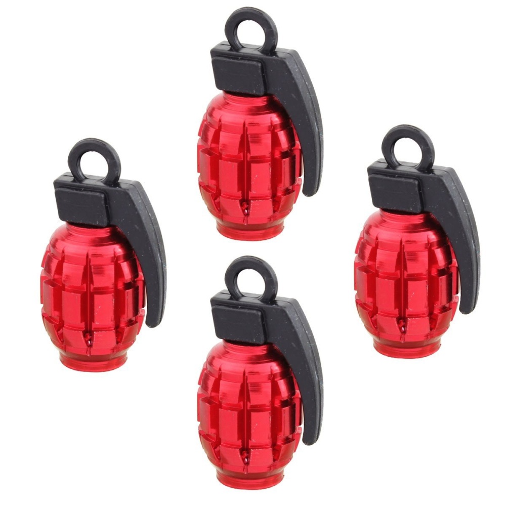 4pcs Universal Wheel Tyre Valve Caps Aluminum Grenade Bomb Shape Bicycle Tire Air Cover for Car Truck Motocycle sky blue - Image 2