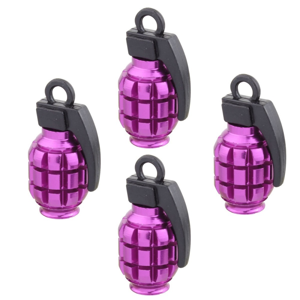 4pcs Universal Wheel Tyre Valve Caps Aluminum Grenade Bomb Shape Bicycle Tire Air Cover for Car Truck Motocycle sky blue - Image 3