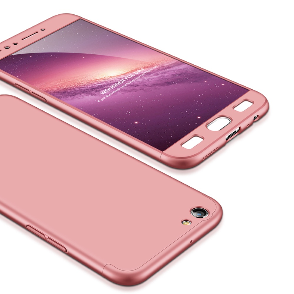 For OPPO F3 PLUS Ultra Slim PC Back Cover Non-slip Shockproof 360 Degree Full Protective Case Rose gold - Image 3