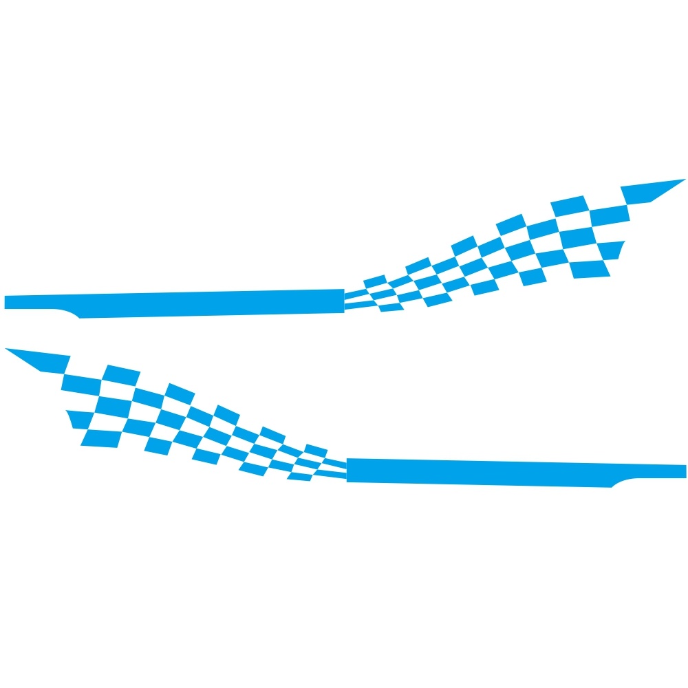 2pcs 215x30cm Both Sides Car DIY Checkered Flag Stickers Racing Stripes Wrap Vinyl Film blue - Image 2