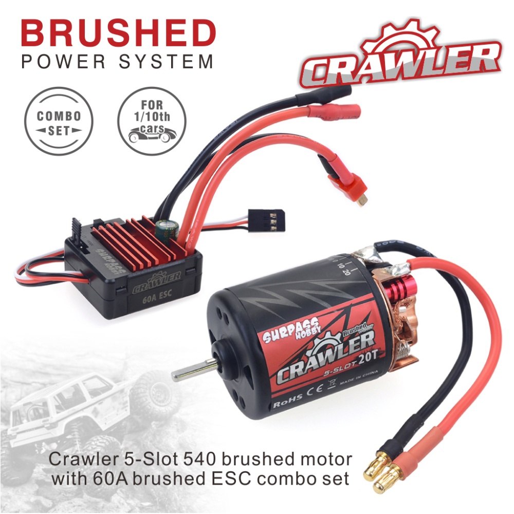 540 Brushed Motor 11T/13T/16T/20T 60A RC ESC Combo Set for Remote Control Redcat Volcano EPX Blackout XTE Traxxas TRX-4 11T KSY0057 - Image 3