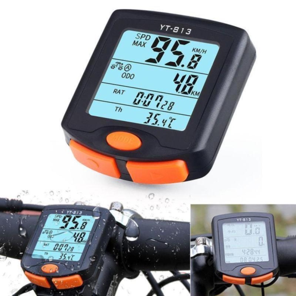 Practical Wireless Bike Cycling Bicycle Computer Backlight Odometer Speedometer 813 - Image 3