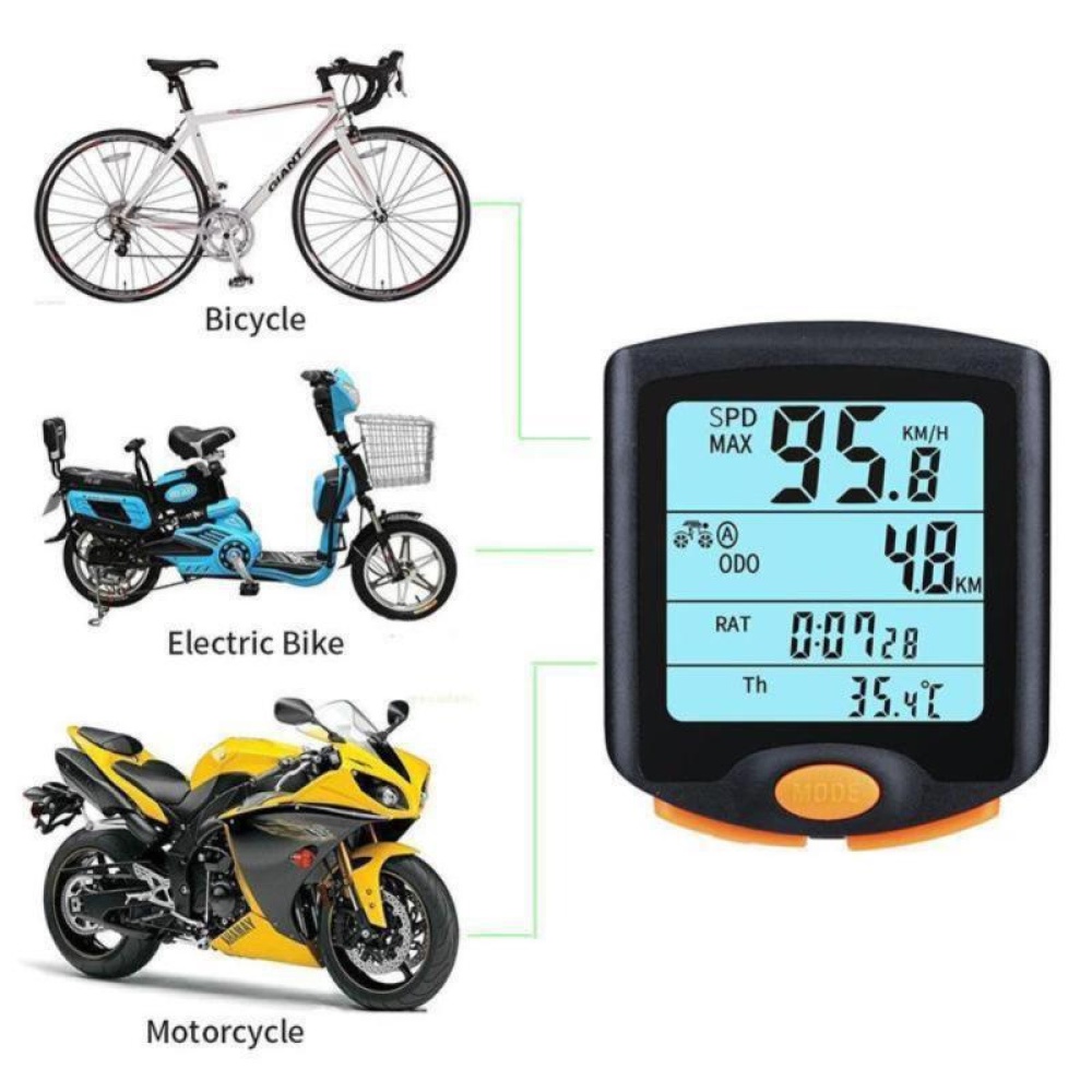 Practical Wireless Bike Cycling Bicycle Computer Backlight Odometer Speedometer 813 - Image 2