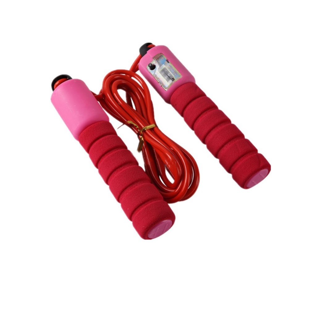 Adjustable No Kinks Count Speed Jump Rope with Foam Handle for Aerobic Exercise Fitness Weight Lose Random Color Rubber rope - Image 2