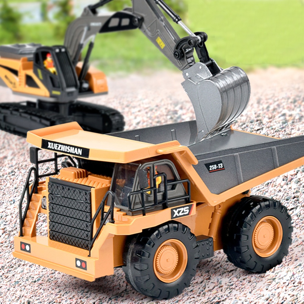 Remote Control Engineering Vehicle Model Dump Truck Excavator Bulldozer Crane Rc Car 6-channel dump truck/alloy - Image 2