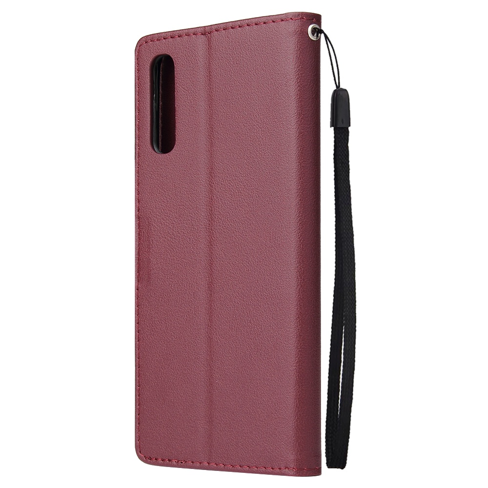 For Samsung A70 Wallet-type PU Leather Protective Phone Case with Buckle & 3 Card Position Red wine - Image 3