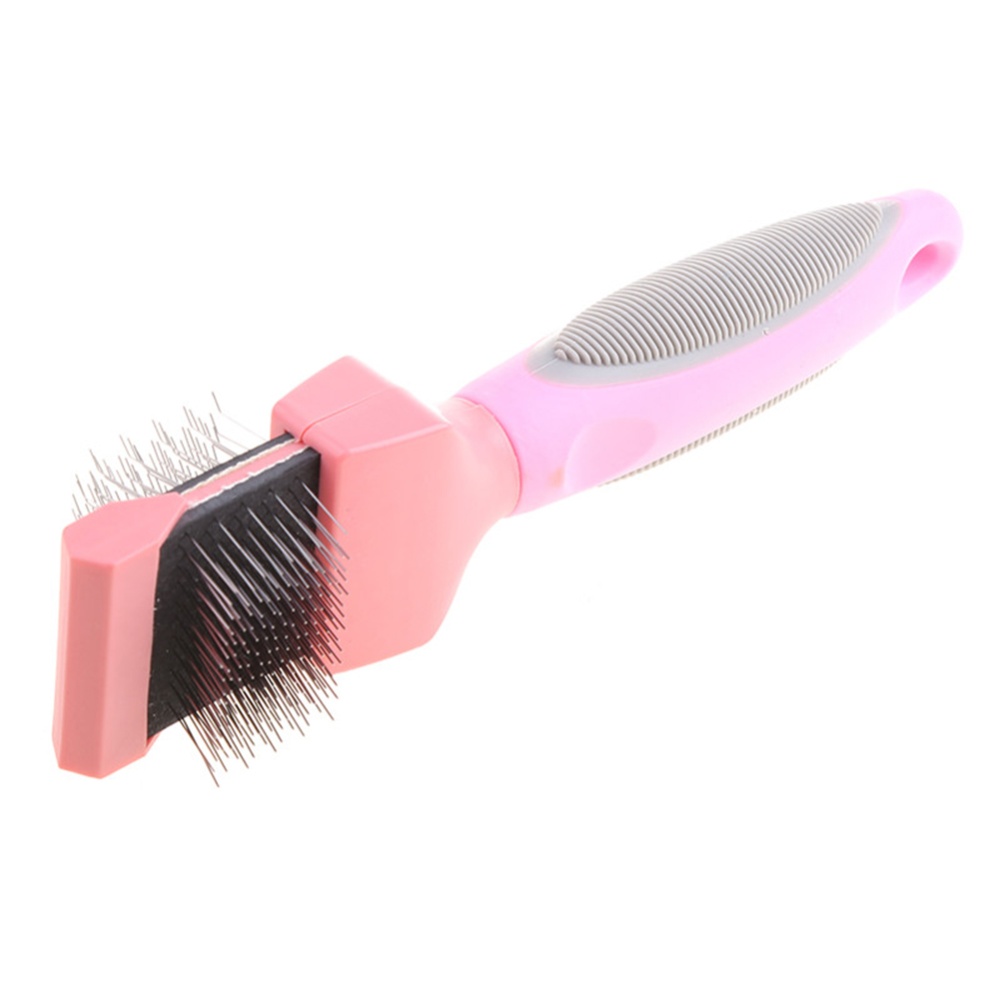 Pet Cat Hair Trimming Comb Remover Double-sided Cleaning Massage Brush Supplies blue large - Image 2