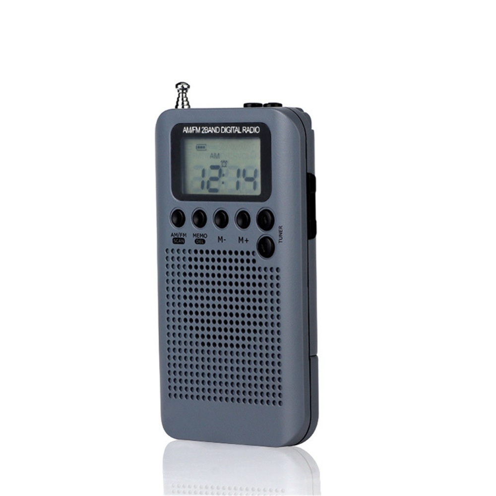 Hrd-104 Pocket Am Fm Radio LCD Digital Radio-frequency Display Rechargeable Mini Stereo With Driver Speaker black - Image 2