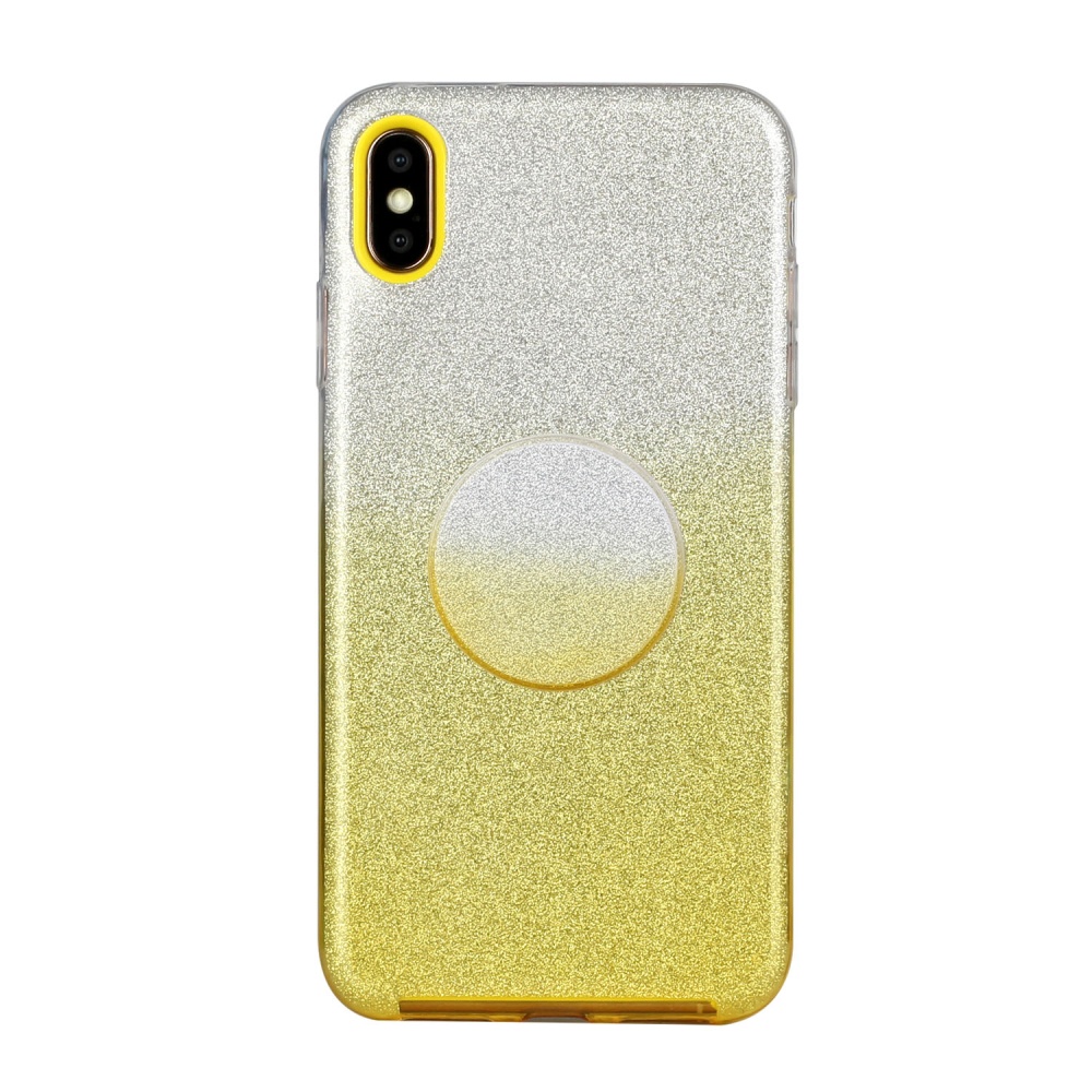 For iphone X/XS/XR/XS MAX/11/11 pro MAX Phone Case Gradient Color Glitter Powder Cover with Airbag Bracket yellow - Image 3