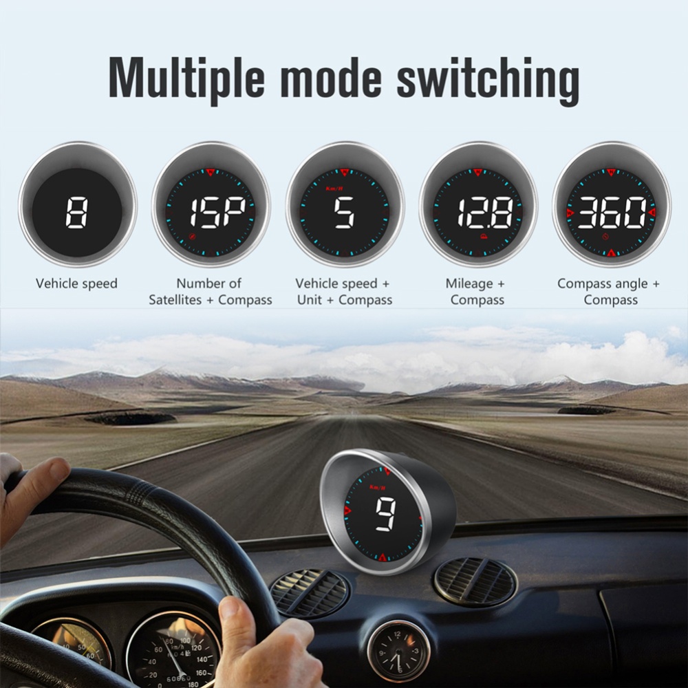 Hd Portable Car Monitor G5 Universal Multiple Functions Head-up Display Digital Speedometer Safe Driving Speed Gauges Silver+black - Image 3