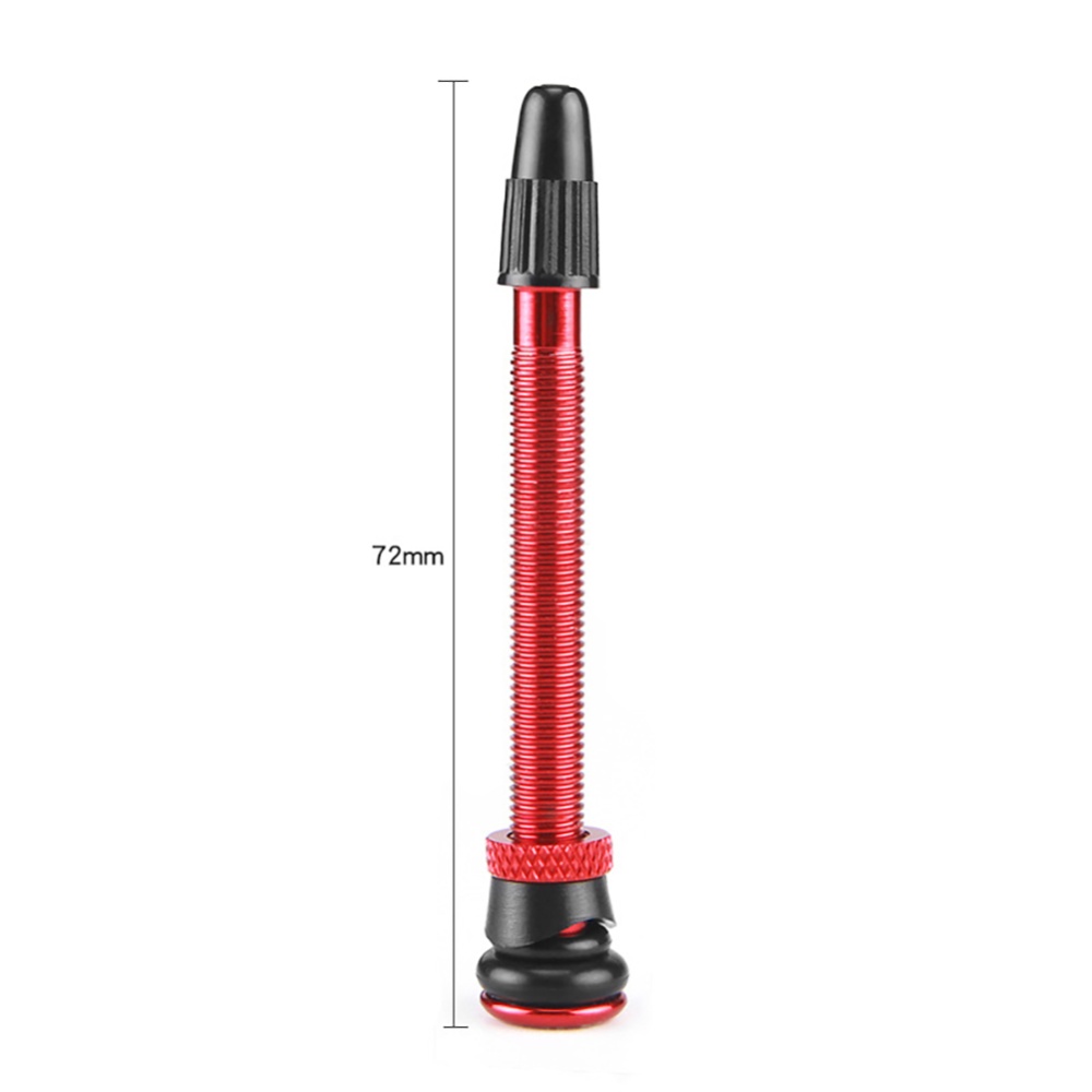 Bicycle Vacuum Tire Nozzle Bike Wheel Tubeless Extension 72MM Aluminum Alloy Red 72MM_Vacuum tire nozzle 1 - Image 3