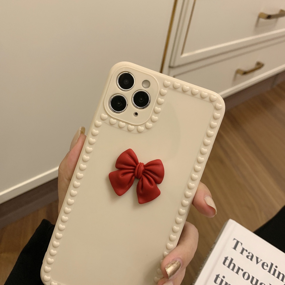 Mobile Phone Case Three-dimensional Bowknot Ornament All-inclusive Soft Protective Shell For Iphone12 12pro(6.1) - Image 3