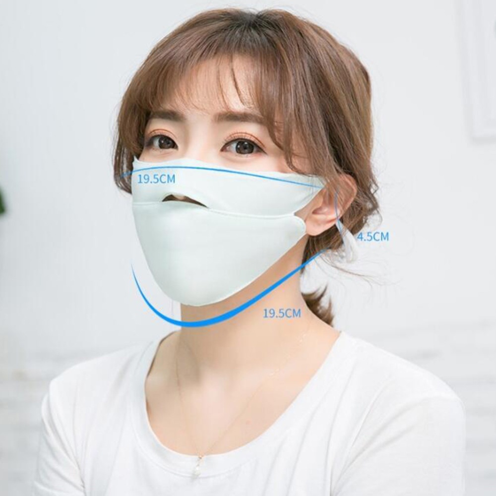 Men Women Anti-haze Mask Riding Ice Silk Dust-proof Suncreeen Breathable silk light blue_One size - Image 3