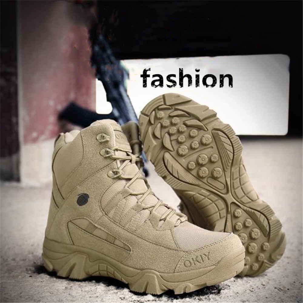 Men Army Tactical Combat Military Ankle Boots Outdoor Hiking Desert Shoes sand color_46 - Image 3