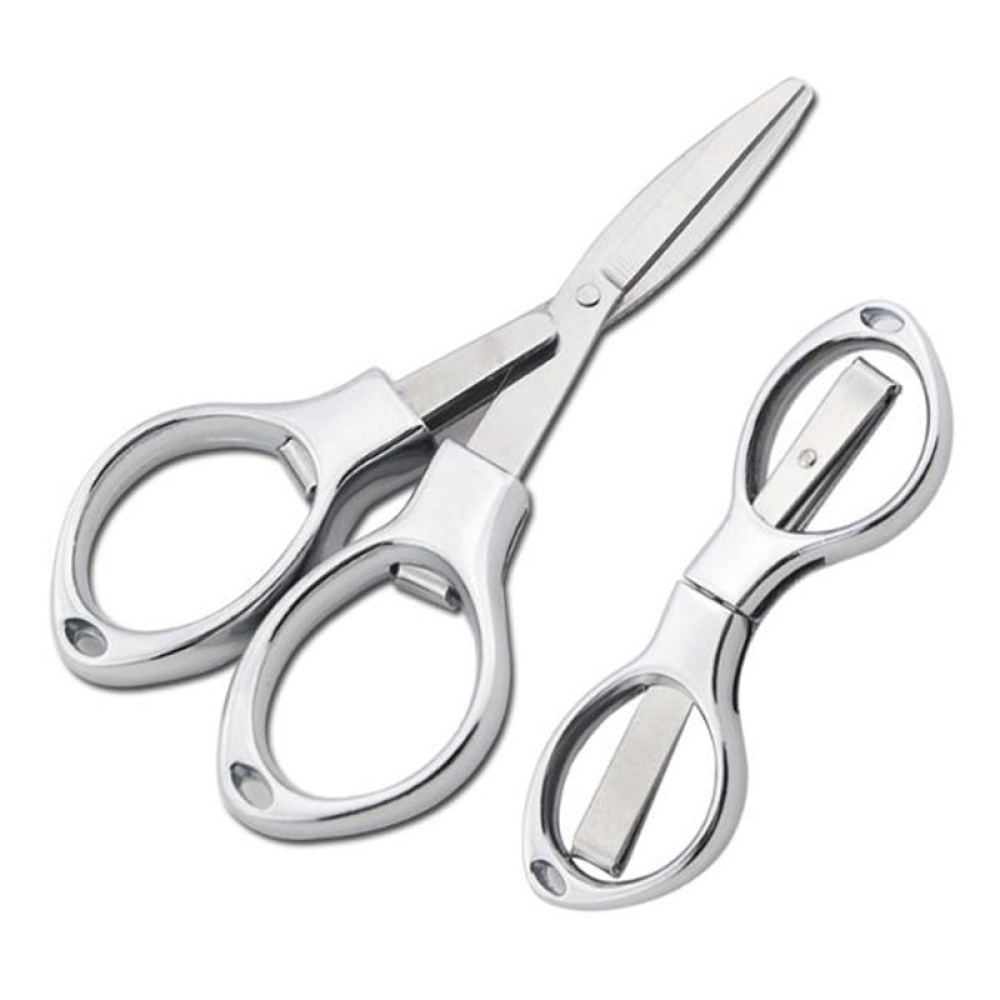 Mini Foldable Portable Stainless Steel Scissors 8-Shape Glasses Cut Fishing Line Silver - Image 2