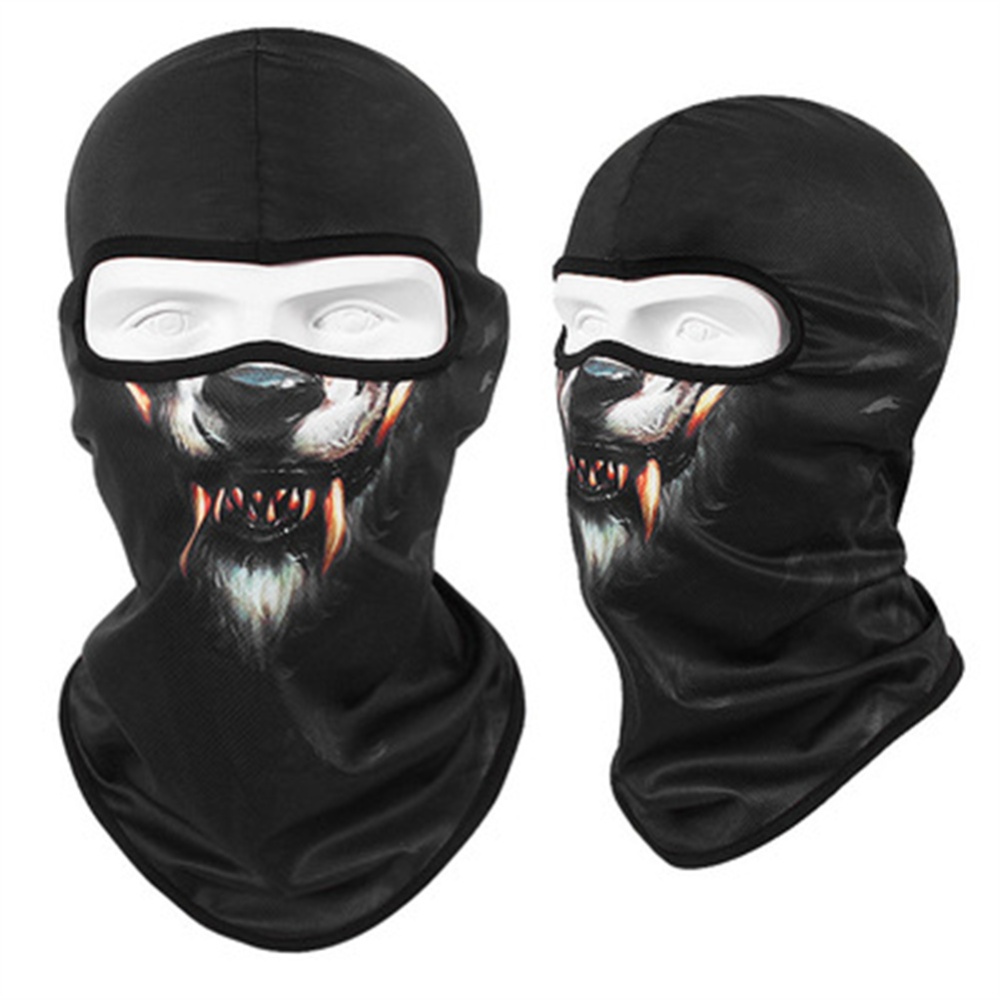 Animal Print Full Face Mask Quick-drying Breathable Single-hole Headgear Werewolf_Single-hole - Image 2