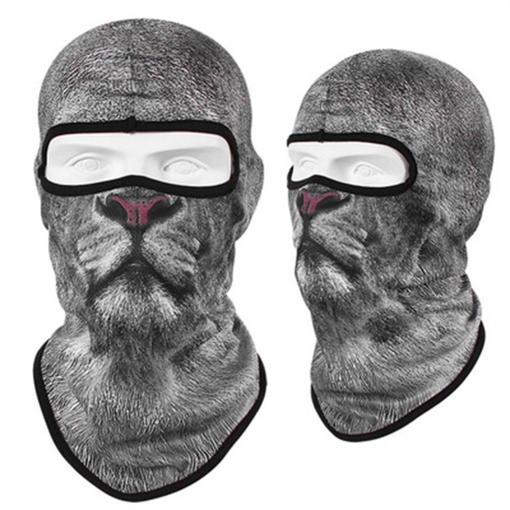 Animal Print Full Face Mask Quick-drying Breathable Single-hole Headgear Werewolf_Single-hole - Image 3