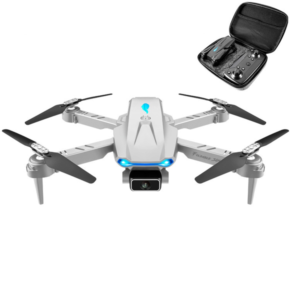 S89 Uav Hd 4k Aerial Photography Remote Control Quadcopter Dual Wifi Headless Mode Led Lights Folding Aircraft Model Toy For Boy Grey single - Image 3