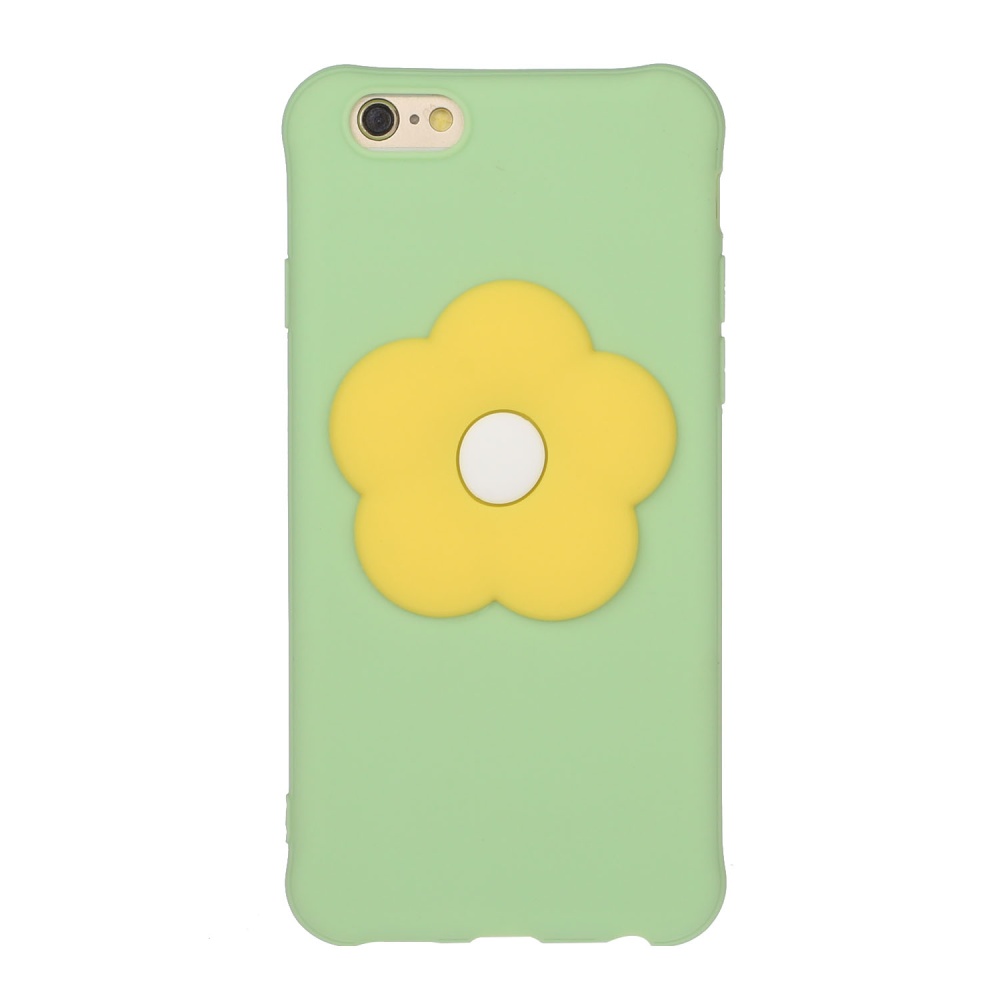 For iPhone 6/6S/6 Plus/6S Plus/7/8/7 Plus/8 Plus Cellphone Cover Moblie Phone Case TPU Shell with Fresh Flower Back Green - Image 3