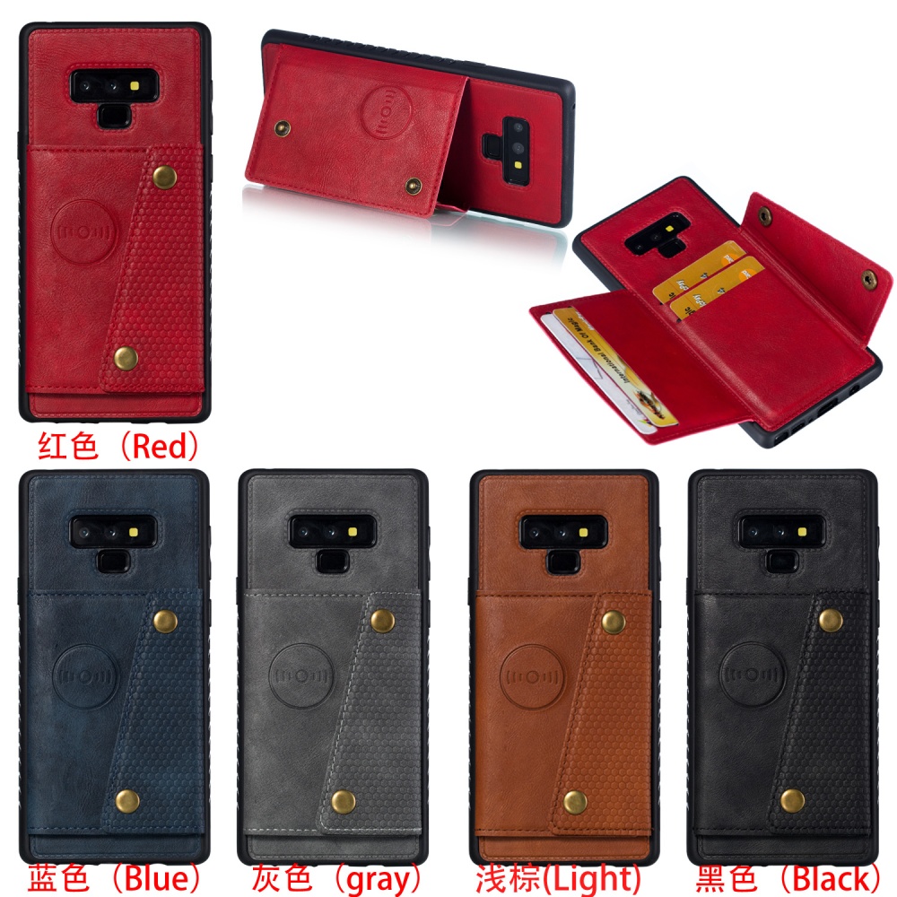 For Samsung NOTE 9 Phone Case Protective Back Cover with Card Holder Bracket black_Samsung - Image 3