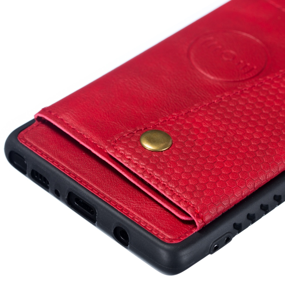 For Samsung NOTE 9 Phone Case Protective Back Cover with Card Holder Bracket red_Samsung - Image 3