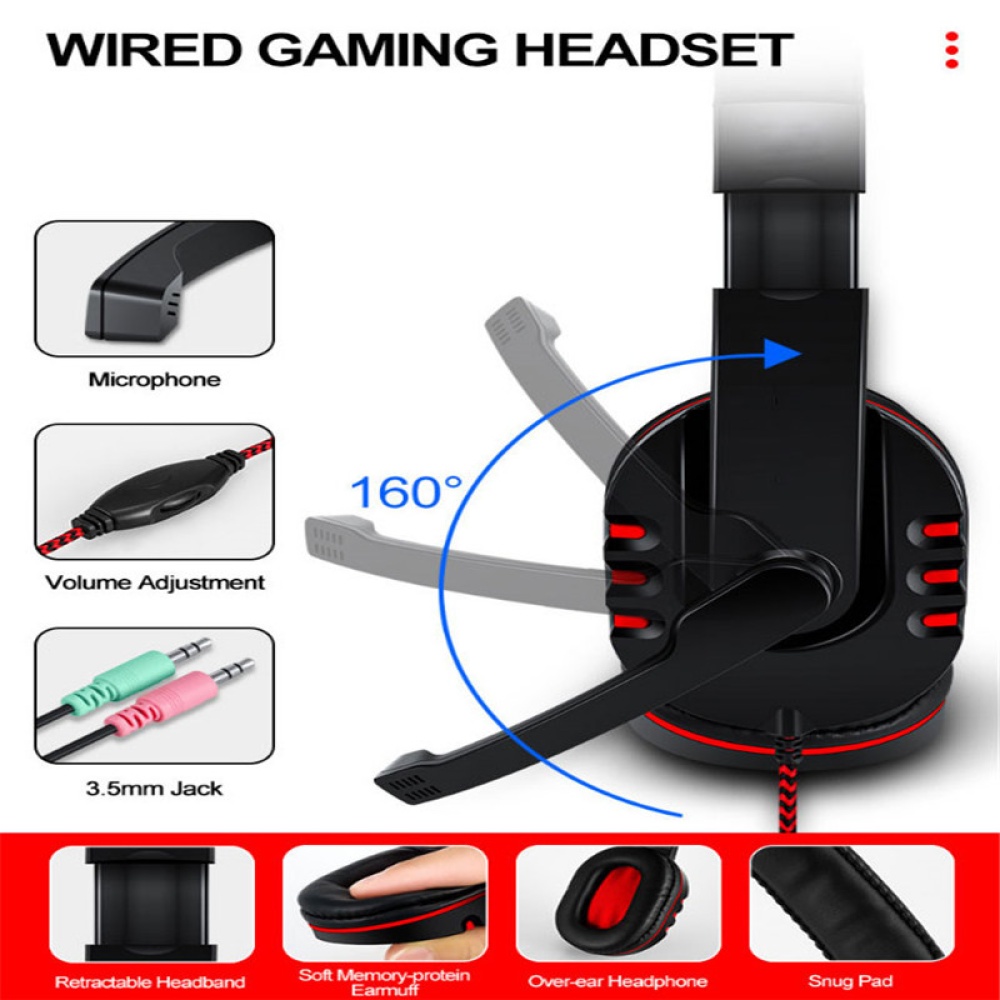 G300 4-in-1 Keyboard Mouse Headset Pad Wired Luminous Office Game And Set Black - Image 3