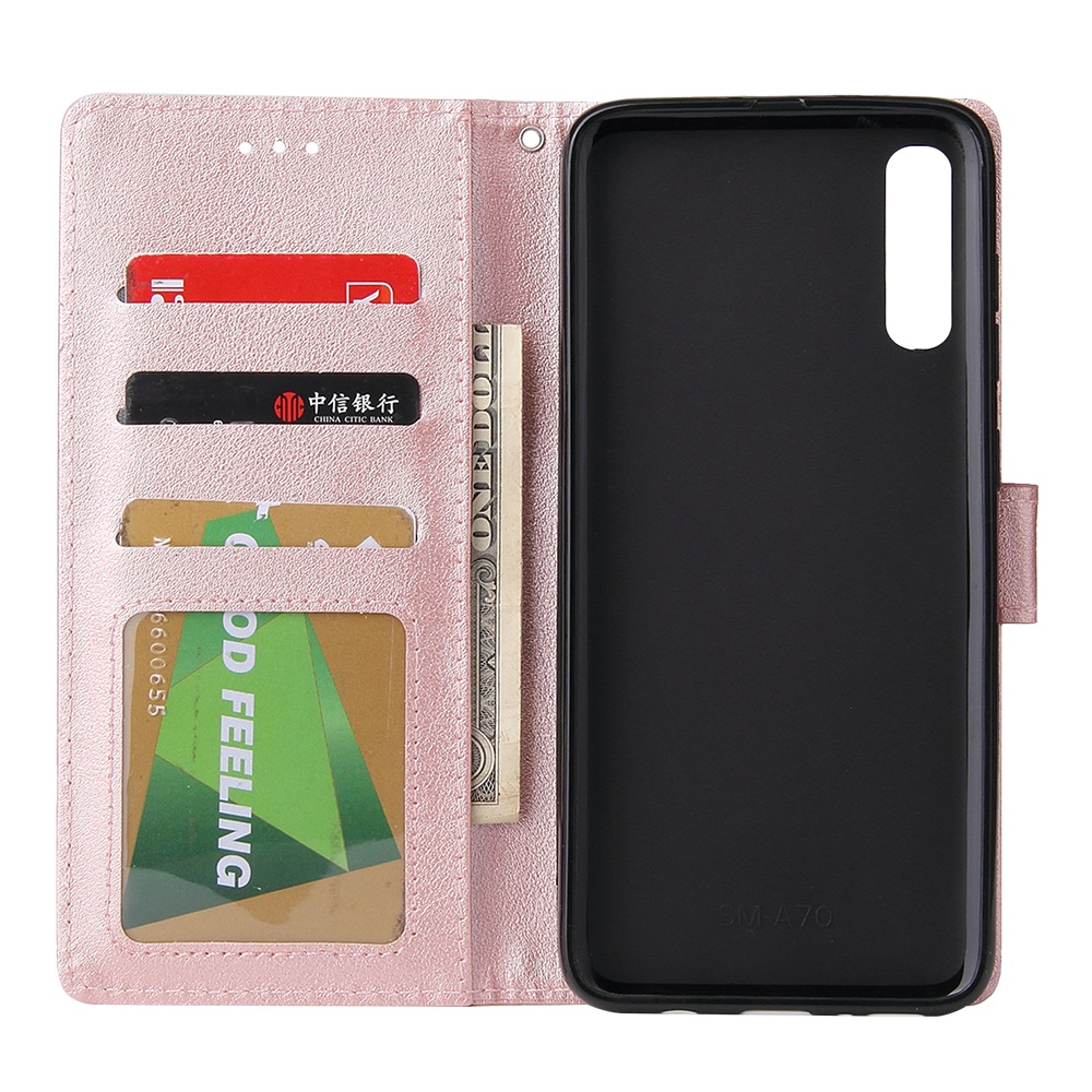 For Samsung A70 Wallet-type PU Leather Protective Phone Case with Buckle & 3 Card Position Rose gold - Image 3