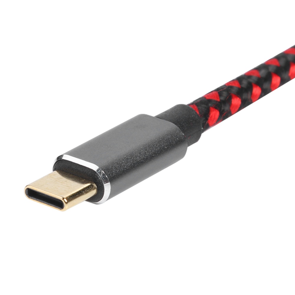 3 in 1 Type-C Audio Cable USB 3.1 Male to 3.5mm Female Splitter Cord AUX Microphone Earphone Jack Adapter red - Image 3