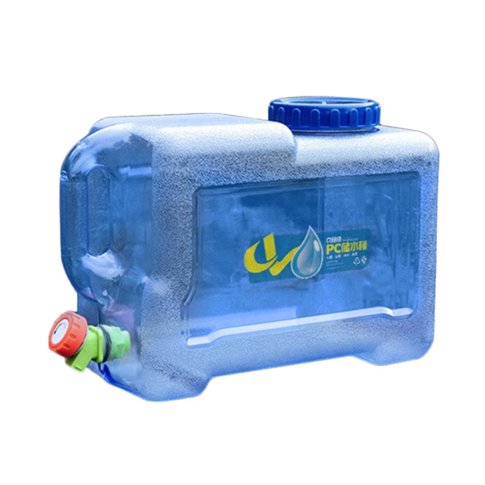 Outdoor 12L Thicken Plastic Water Tank Portable Tote Bucket Carrier with Faucet - Image 2